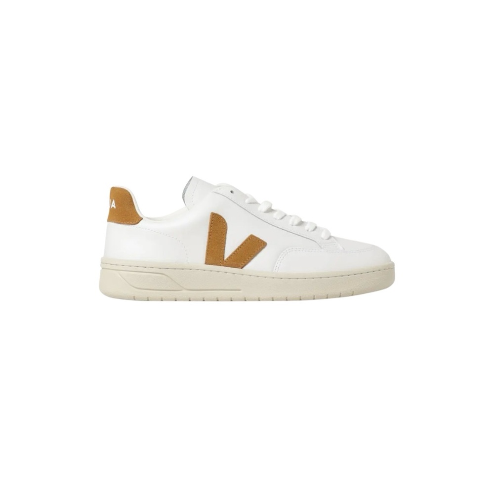 Veja | Leather White and Camel - Size 8